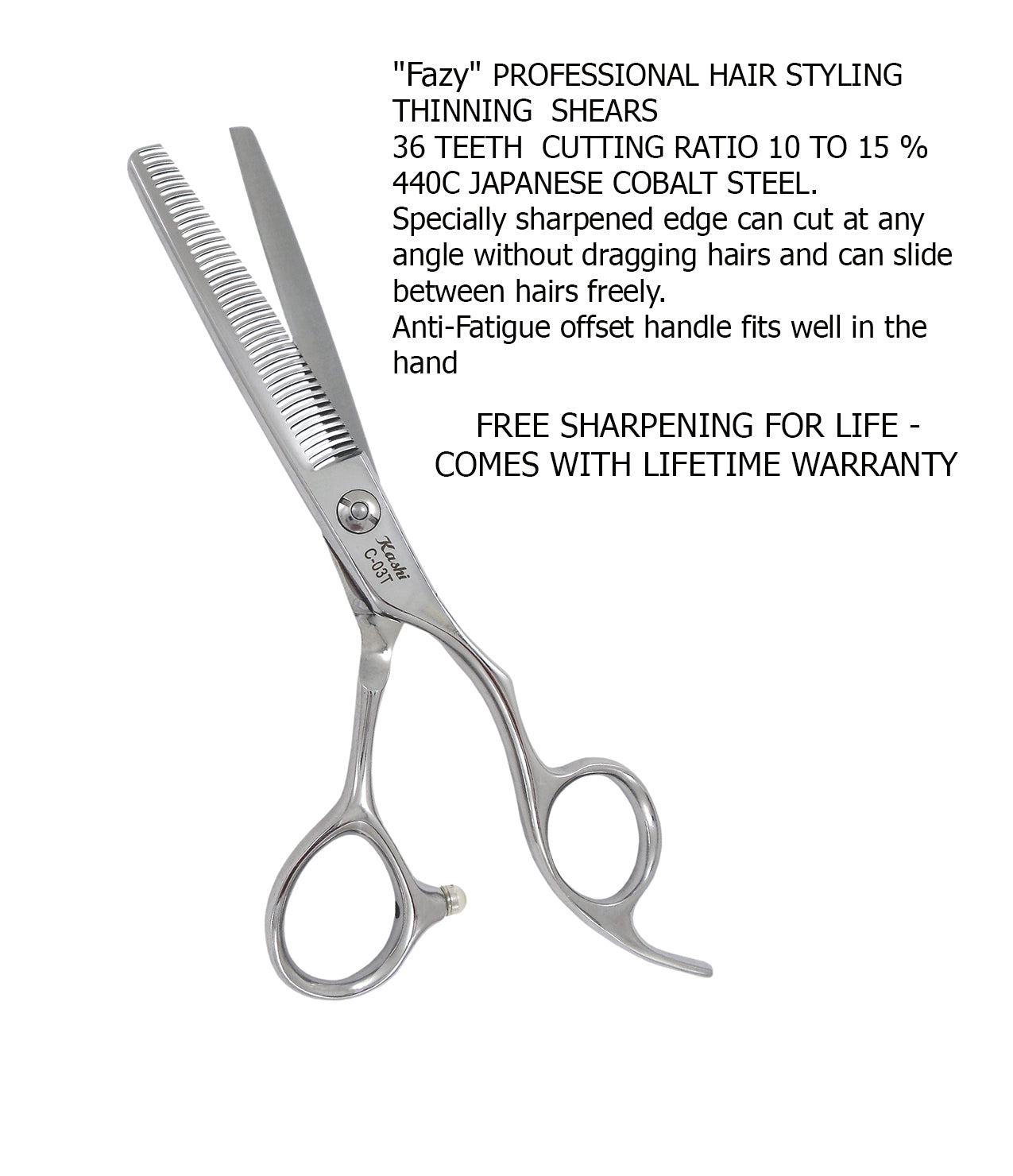 "FAZY" PROFESSIONAL HAIR STYLING CUTTING SHEARS JAPANESE COBALT STEEL