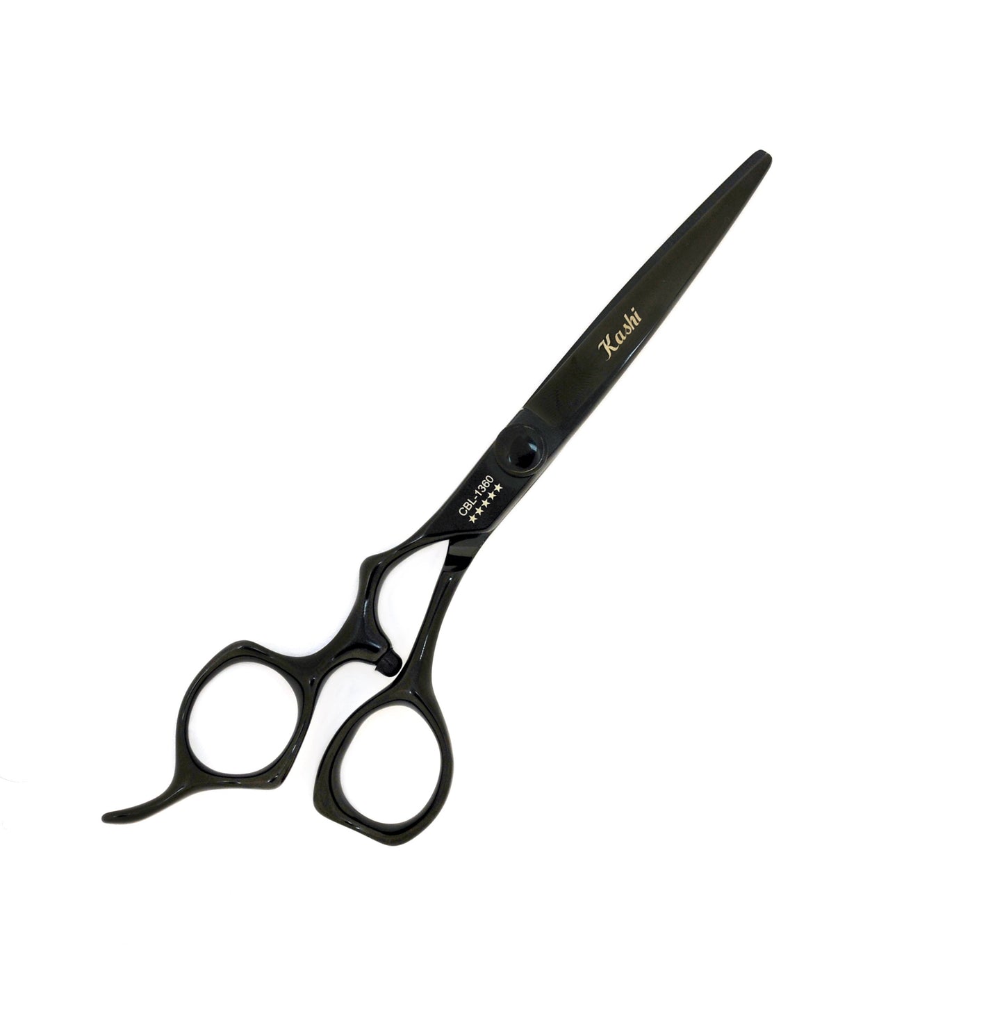 " SOLACE " LEFT HAND PROFESSIONAL HAIR STYLING CUTTING SHEARS BLACK JAPANESE COBALT STEEL