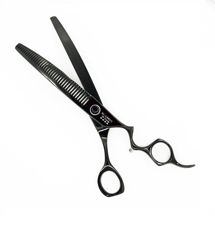 " SOLACE " PROFESSIONAL DOG GROOMING CURVED CHUNKER SHEARS 8" JAPANESE