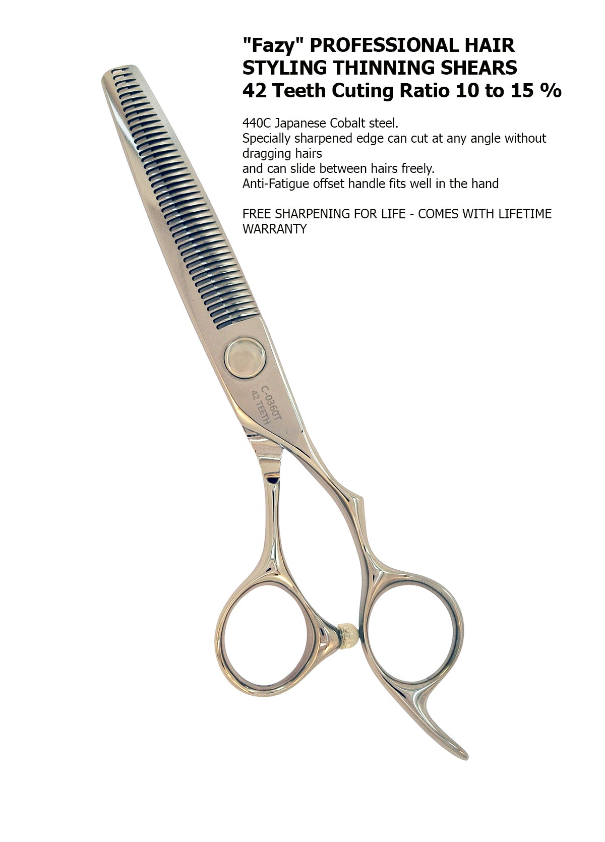 "FAZY" PROFESSIONAL HAIR STYLING CUTTING SHEARS JAPANESE COBALT STEEL