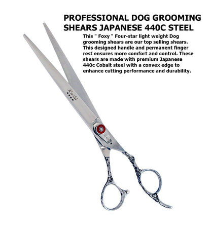 " FOXY " PROFESSIONAL DOG GROOMING SHEARS JAPANESE 440C STEEL