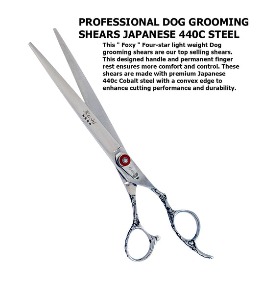 " FOXY " PROFESSIONAL DOG GROOMING SHEARS JAPANESE 440C STEEL