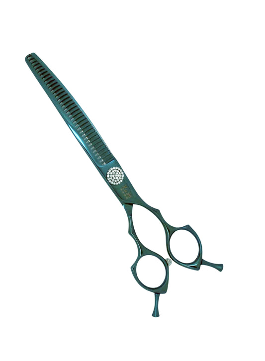 " BAHAMA " PROFESSIONAL DOG GROOMING CURVED CHUNKER SHEARS JAPANESE STEEL