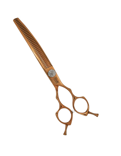 " BAHAMA " PROFESSIONAL DOG GROOMING CURVED CHUNKER SHEARS JAPANESE STEEL