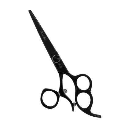 SPINNER 3 RING BLACK TITANIUM SWIVEL ROTATING THUMB CUTTING SHEARS