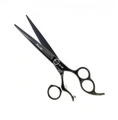 SPINNER 3 RING BLACK TITANIUM SWIVEL ROTATING THUMB CUTTING SHEARS