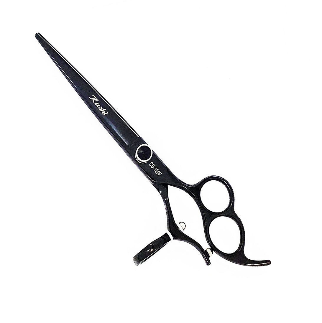 SPINNER 3 RING BLACK TITANIUM SWIVEL ROTATING THUMB CUTTING SHEARS