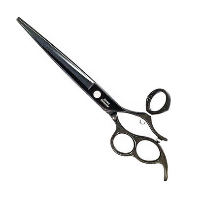 SPINNER 3 RING BLACK TITANIUM SWIVEL ROTATING THUMB CUTTING SHEARS