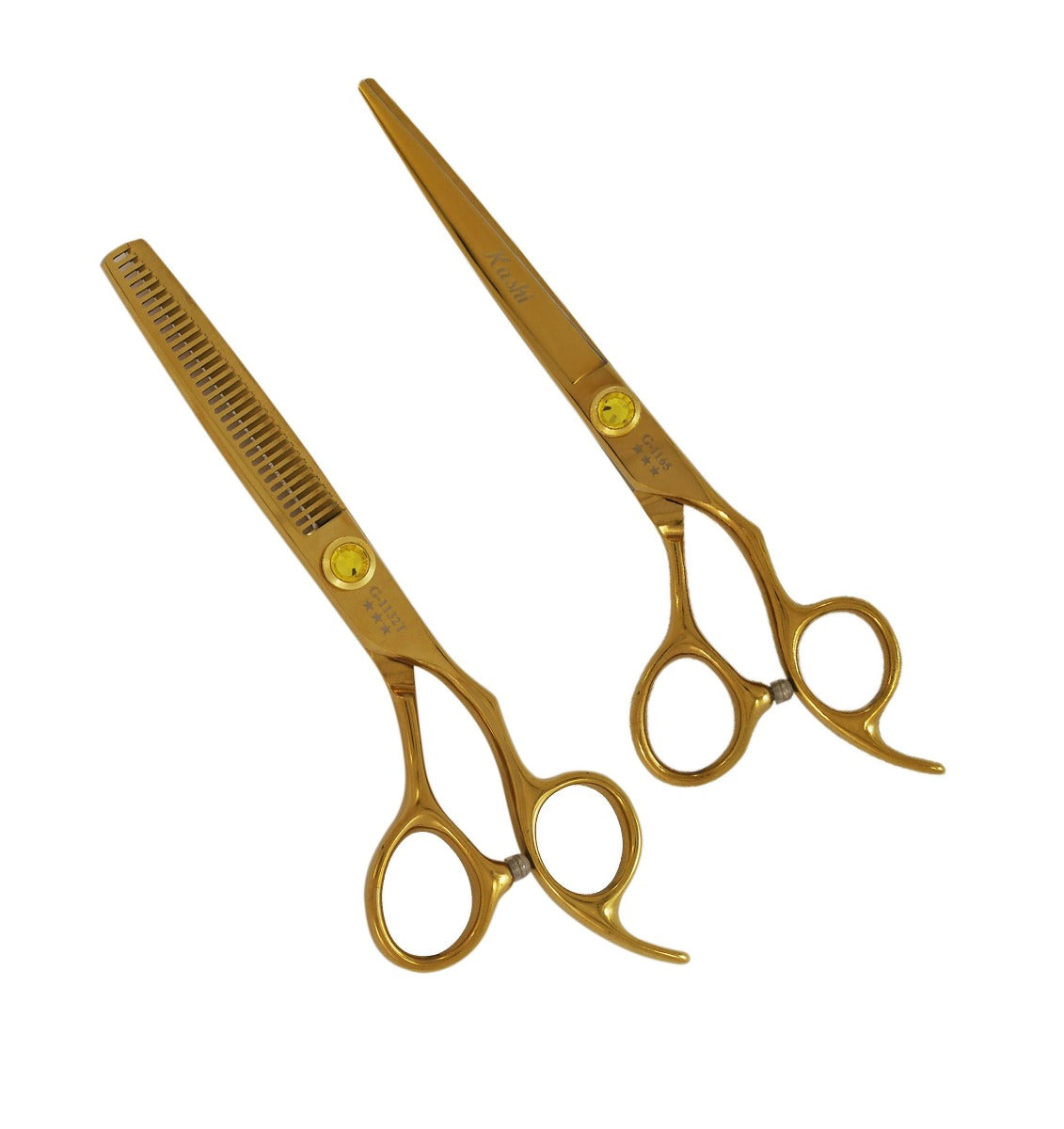 ADVANCE STUDENT HAIR STYLING CUTTING & THINNING SHEARS / SCISSORS SET GOLD TITANIUM COATED